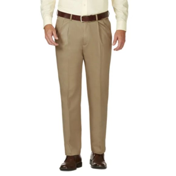 Haggar Tan Classic Fit Work To Weekend Twill Pants 40 X 31 - Picture 1 of 15